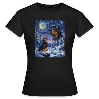 Hurler vers la Lune Affenpinscher - T-shirt Femme - noir - Devant - AI Model Female 172 dark (172cm)