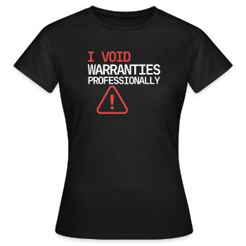 J’annule les garanties – Conception de nerds en informatique - T-shirt Femme - noir - Devant - AI Model Female 172 dark (172cm)