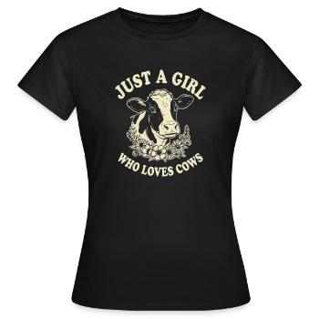 Juste une fille qui aime les vaches - T-shirt Femme - noir - Devant - AI Model Female 172 dark (172cm)