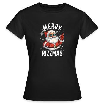 Drôle de t-shirt de Noël de Noël - T-shirt Femme - noir - Devant - AI Model Female 172 dark (172cm)