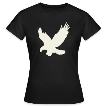 Silhouette d’aigle en vol - T-shirt Femme - noir - Devant - AI Model Female 172 dark (172cm)