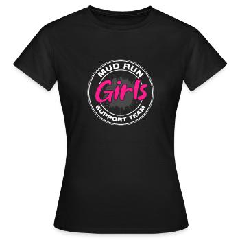Équipe de soutien filles de course dans la boue Schlammlauf Muddy Race - T-shirt Femme - noir - Devant - AI Model Female 172 dark (172cm)