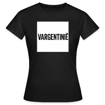 Vargentino-Typografie-Logo - Frauen T-Shirt - Schwarz - Vorne - AI Model Female 172 dark (172cm)