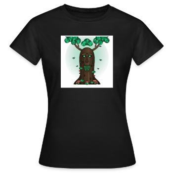 Forest Spirit Tree Face - Women's T-Shirt - black - Front - AI Model Female 172 dark (172cm)