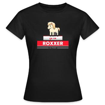 Ça va roxxer du poney - T-shirt Femme - noir - Devant - AI Model Female 172 dark (172cm)