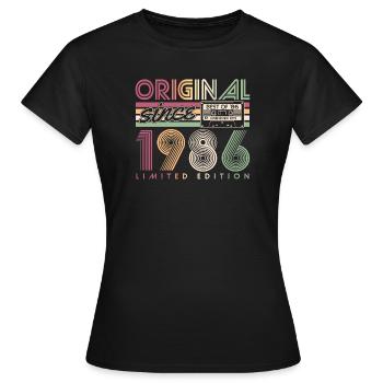 Vintage 1986 Vintage Retro Birthday Gift - Women's T-Shirt - black - Front - AI Model Female 172 dark (172cm)