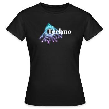 Techno-Kreisnebel - Frauen T-Shirt - Schwarz - Vorne - AI Model Female 172 dark (172cm)