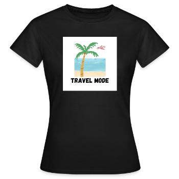 Travel Mode Tropical Beach Design - Frauen T-Shirt - Schwarz - Vorne - AI Model Female 172 dark (172cm)