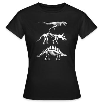Dinosaurierskelett Vintage-Fossiliendesign - Frauen T-Shirt - Schwarz - Vorne - AI Model Female 172 dark (172cm)