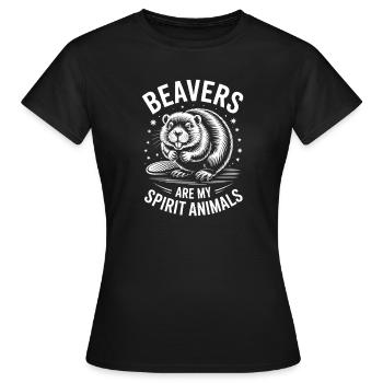 Biber Sprüche Biber Lustiges Biber Geschenk - Frauen T-Shirt - Schwarz - Vorne - AI Model Female 172 dark (172cm)