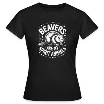 Biber Sprüche Biber Lustiges Biber Geschenk - Frauen T-Shirt - Schwarz - Vorne - AI Model Female 172 dark (172cm)
