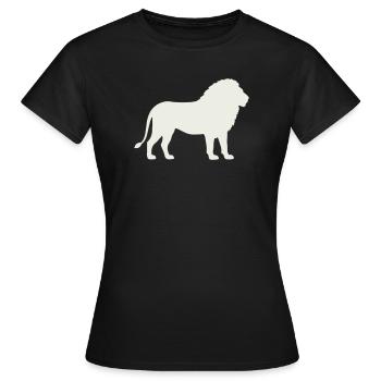 Silhouette de lion sur fond crème - T-shirt Femme - noir - Devant - AI Model Female 172 dark (172cm)