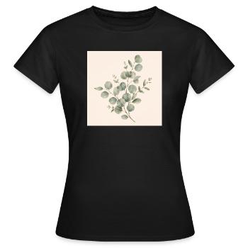 Less Rush, More Life | Vintage Eucalyptus Design - Frauen T-Shirt - Schwarz - Vorne - AI Model Female 172 dark (172cm)