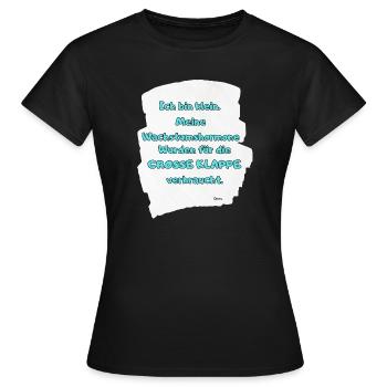 Kleines Ich Große Klappe - Frauen T-Shirt - Schwarz - Vorne - AI Model Female 172 dark (172cm)