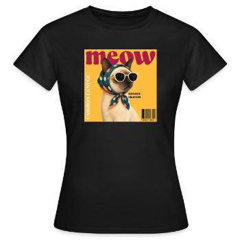 Meow Elegance Sunglass Cat - Women's T-Shirt - black - Front - AI Model Female 172 dark (172cm)