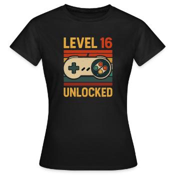 Gaming pour le 16e anniversaire - T-shirt Femme - noir - Devant - AI Model Female 172 dark (172cm)