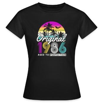 Vintage 1986 Geburtstag Geschenk 40 Jahre Retro - Frauen T-Shirt - Schwarz - Vorne - AI Model Female 172 dark (172cm)