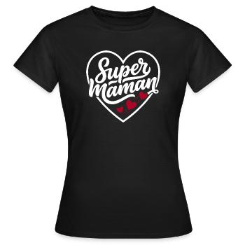 Super-Mama-Herzgeschenk Muttertag - Frauen T-Shirt - Schwarz - Vorne - AI Model Female 172 dark (172cm)