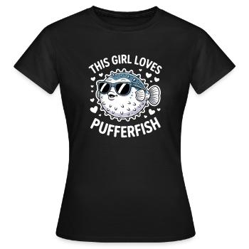 Kugelfische Sprüche Lustiges Kugelfische Geschenk  - Frauen T-Shirt - Schwarz - Vorne - AI Model Female 172 dark (172cm)
