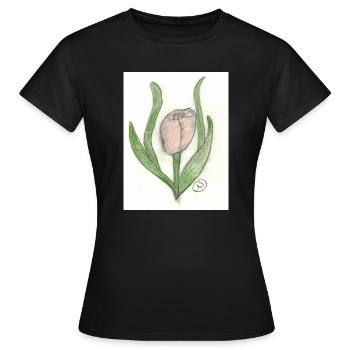 Tulpe - Frauen T-Shirt - Schwarz - Vorne - AI Model Female 172 dark (172cm)