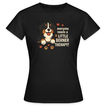 Bernese Mountain Dog Little Berner Therapy Dog Humor - Women's T-Shirt - black - Front - AI Model Female 172 dark (172cm)