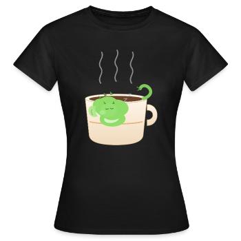 KaffeeDrache Becher Cozy - Frauen T-Shirt - Schwarz - Vorne - AI Model Female 172 dark (172cm)