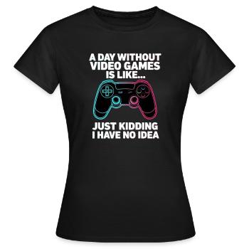 Une journée sans jeux vidéo - T-shirt Femme - noir - Devant - AI Model Female 172 dark (172cm)