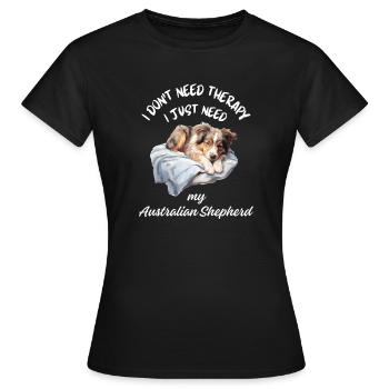 Thérapie avec le Golden Retriever - T-shirt Femme - noir - Devant - AI Model Female 172 dark (172cm)