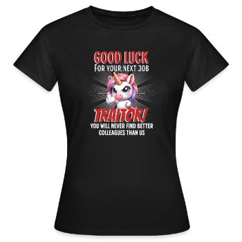 Funny Farewell Gift - Women's T-Shirt - black - Front - AI Model Female 172 dark (172cm)