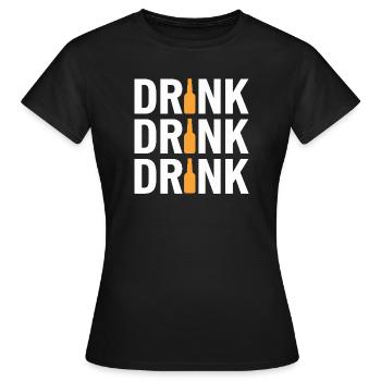 BOISSER, BUVER, BOIRE Motif de fête drôle Pour - T-shirt Femme - noir - Devant - AI Model Female 172 dark (172cm)