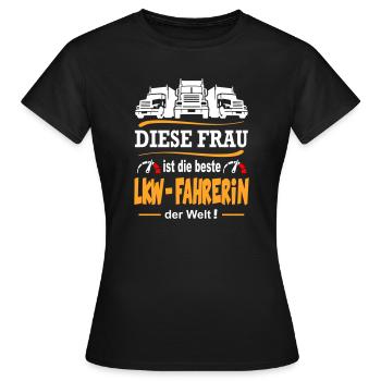 Beste LKW Fahrerin der Welt Lastkraftwagen Frau - Frauen T-Shirt - Schwarz - Vorne - AI Model Female 172 dark (172cm)