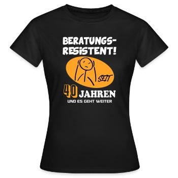 Comic Geburtstag 40 Jahre Happy Birthday - Frauen T-Shirt - Schwarz - Vorne - AI Model Female 172 dark (172cm)
