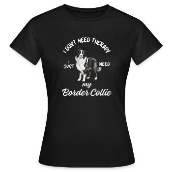 Thérapie Border Collie - T-shirt Femme - noir - Devant - AI Model Female 172 dark (172cm)