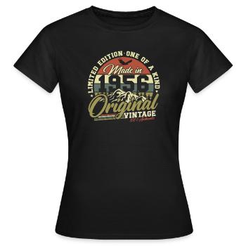 Vintage 1956 Vintage Birthday Gift - Women's T-Shirt - black - Front - AI Model Female 172 dark (172cm)