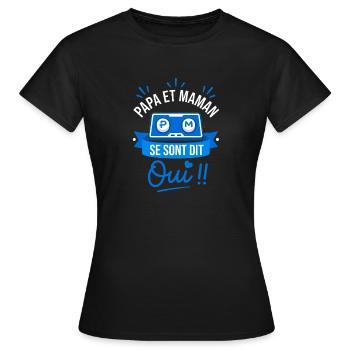Mariage De Papa Et Maman Gamer - T-shirt Femme - noir - Devant - AI Model Female 172 dark (172cm)