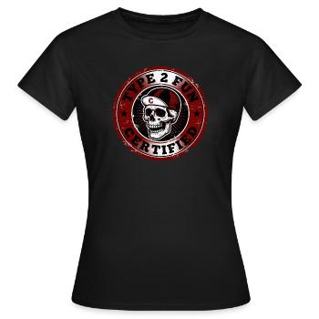 Skull Badge Type 2 Fun - Women's T-Shirt - black - Front - AI Model Female 172 dark (172cm)