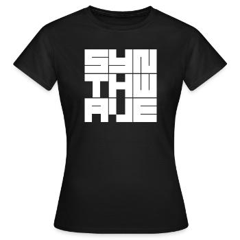 Synthwave Grid logo - Women's T-Shirt - black - Front - AI Model Female 172 dark (172cm)