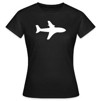 Flugzeug Reise Flugreise Geschenk - Frauen T-Shirt - Schwarz - Vorne - AI Model Female 172 dark (172cm)