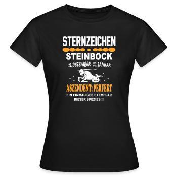 Steinbock Sternzeichen Horoskop - Frauen T-Shirt - Schwarz - Vorne - AI Model Female 172 dark (172cm)