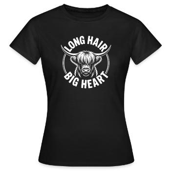 Hautes terres bovins des Highlands - T-shirt Femme - noir - Devant - AI Model Female 172 dark (172cm)