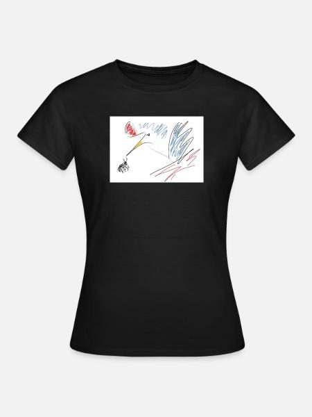 Schau genau da! - Frauen T-Shirt - Schwarz
