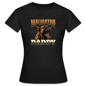 Papa malligator Papa Malinois Belge - T-shirt Femme - noir - Devant - AI Model Female 172 dark (172cm)