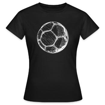 Soccer Ball Drawing - Women's T-Shirt - black - Front - AI Model Female 172 dark (172cm)