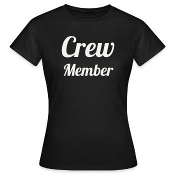 Crew Member Script Handwriting Team Staff Event - Women's T-Shirt - black - Front - AI Model Female 172 dark (172cm)