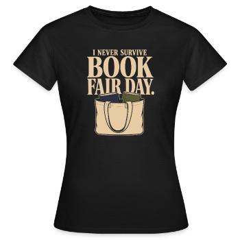 Cadeau de la foire du livre pour les personnes en difficulté financière - T-shirt Femme - noir - Devant - AI Model Female 172 dark (172cm)