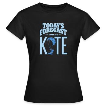 Today's Forecast: Time to Kite | Kitesurfing Design - Women's T-Shirt - black - Front - AI Model Female 172 dark (172cm)