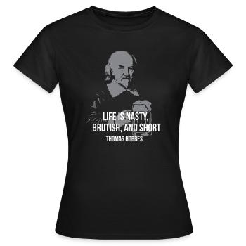 Thomas Hobbes - T-shirt Femme - noir - Devant - AI Model Female 172 dark (172cm)