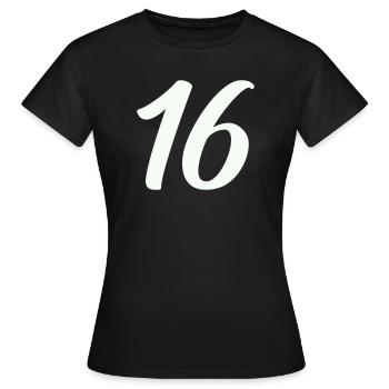 16- - T-shirt Femme - noir - Devant - AI Model Female 172 dark (172cm)