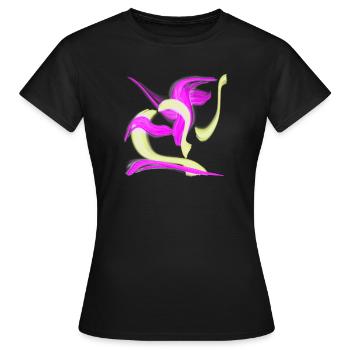 Tourbillon Rose Néon Jaune - T-shirt Femme - noir - Devant - AI Model Female 172 dark (172cm)