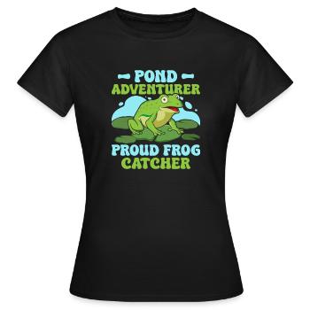 Frog Catcher Pond Adventurer Proud Frog - Women's T-Shirt - black - Front - AI Model Female 172 dark (172cm)